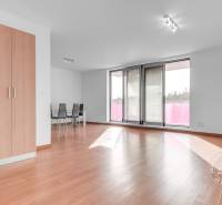 3-izb.byt, 104m2, 2xPARKING, KLIMATIZÁCIA, BALKÓN, CUBICON - Svetlá obývacia izba v 3-izbovom byte s podlahou s dreveným dekorom a balkónom.