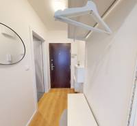  PRENÁJOM - Garsónka s balkónom Holíč, Lúčky 11 - Garsónka so zrkadlom, vešiakom a podlahou s dreveným dekorom.
