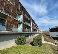 Koliba:Na prenájom 4i, lux. byt,terasa, bazén/eng.text inside - Bytový dom s drevenými prvkami a záhradou v Bratislave - Novom Meste na ulici Na Zlatej nohe.