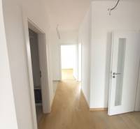 POSLEDNÁ Novostavba 4-izb rodinného domu v lukratívnej časti mesta - Chodba v rodinnom dome s bielymi stenami a podlahou s dreveným dekorom.