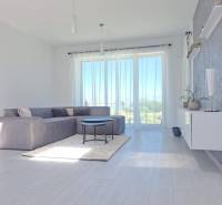 SKOLAUDOVANÉ! Novostavba 2,3 izbových bytov a nebytových priestorov - Svetlá obývačka v 2-izbovom byte s veľkými oknami a podlahou s dreveným dekorom.