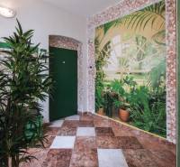 Kúpte si veľký PODKROVNÝ 4i BYT so ZÁHRADOU a PIVNICOU v Starom meste - Interiér so zeleňou a dekoratívnou mozaikou, 4-izbový byt.