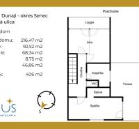 HROZNOVÁ, 4-i RD, 161 m2 – novostavba, krb, klíma, krásna záhrada - Pôdorys poschodia rodinného domu na Hroznovej ulici v Ivanke pri Dunaji.