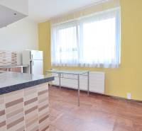 BAKOŠOVA, 1-i byt, 43 m2 – nerušený VÝHĽAD NA KARPATY - Kuchyňa v 1-izbovom byte s podlahou s dreveným dekorom a svetlým interiérom.