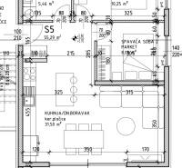 ☀Ciovo/Trogir(HR)-moderné byty v novostavbe s výhľadom na more☀ - Pôdorys rekreačného apartmánu s dvoma spálňami, kúpeľňou a priestrannou obývacou časťou.