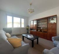 PRENÁJOM, 3 izbový byt na Fábryho ulici, Košice - Dargovských Hrdinov - Obývacia izba v 3-izbovom byte s pohovkou, kreslami a obývacou stenou.