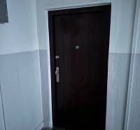 2-izb. byt, Nejedlého, Dúbravka, izby samostatné - Vstupné dvere v 2-izbovom byte s bielymi stenami a hnedým kobercom.