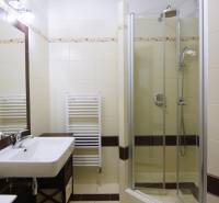 2 izbový byt na prenájom Dolný Šianec, Trenčín - Kúpeľňa so sprchovacím kútom a umývadlom v 2-izbovom byte s dlažbou.