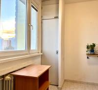 REZERVOVANÉ Na predaj 1 izbový byt, Bratislava, Dúbravka, Drobného - Interiér 1-izbového bytu s oknom, stolíkom, rastlinami na poličke a radiátorom pod oknom.