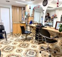 Na prenájom zdieľaný priestor, Kaderníctvo, Ružinov, Spustníkova ulica - Kadernícky salón s kvetinovou podlahou a zrkadlami v obchodných priestoroch.