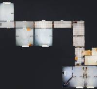 3D, kancelárske priestory od 16 m2, Grösslingova ul., Staré Mesto - Pôdorys kancelárií so zariadením a miestnosťami na Grösslingovej ulici.