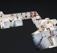 3D, kancelárske priestory od 16 m2, Grösslingova ul., Staré Mesto - 3D pôdorys kancelárií so zaujímavými architektonickými prvkami a rozložením miestností.