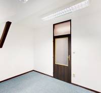 3D, kancelárske priestory od 16 m2, Grösslingova ul., Staré Mesto - Kancelárie s bielymi stenami a tmavými dverami, bez zariadenia, so sivým kobercom.