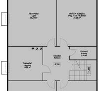 RIVERS | Viacgeneračný zrekonštruovaný rodinný dom v Ivanke pri Dunaji - Pôdorys suterénu rodinného domu s telocvičňou, herňou a knižnicou.