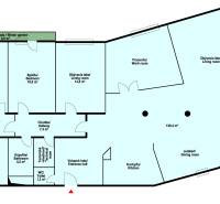 Veľkometrážny byt na Slavíne s výhľadom na mesto - Podorys 5 a viac izbového bytu s kuchyňou vrátane zimnej záhrady na ulici Havlíčkova.