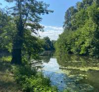 Moderný radový rodinný dom v Novej Dedinke, projekt “Lastovičky” - Pokojný vodný tok obklopený bujnou vegetáciou a odrazmi oblohy v Nová Dedinka.