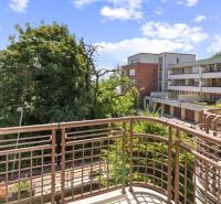 Staré Mesto | 4i byt 175 m² + 4 balkóny + možnosť 2× parking - Balkón s výhľadom na zeleň a budovy na Čapkovej ulici v Bratislave - Starom Meste.