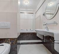 Staré Mesto | 5i byt 175 m² + 4 balkóny + možnosť 2× parking - Kúpeľňa so sprchovacím kútom a bielym umývadlom v 5 a viac izbovom byte.