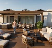 Panoramatická mezonetová rezidencia s terasami – Staré Mesto - Terasa s posedením a vírivkou v 5 a viac izbovom byte s podlahou s dreveným dekorom.