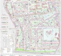 Exkluzívny stavebný pozemok Ružinov - Prievoz 760 m²   - Územný plán Prievoz-Západ, Bratislava-Ružinov, s vyznačenými parcelami a zástavbou.