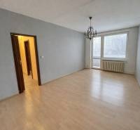 LUDMANSKÁ - 3 izbový byt, 65 m2 + loggia. KÚPOU VOĽNÝ. ČR. - Izba s podlahou s dreveným dekorom a lustrom v 3-izbovom byte.