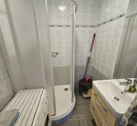 Veľký 2-izb. byt na ul. Nezábudková, Ružinov pri OC Retro - Kúpeľňa v 2-izbovom byte s umývadlom, sprchovým kútom a práčkou.