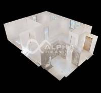 EXKLUZÍVNE 3i byt 128,53m2 s terasou, parkovaním, Nov. Huta - Pôdorys 3-izbového bytu s detailmi vnútorných priečok a okien.