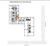 Na PREDAJ | 2 izb. ateliér | Prístavná ulica - Pôdorys umiestnenia 2-izbového bytu na Prístavnej ulici v Bratislave - Ružinove.