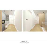 NA PREDAJ 5i rekreačný RD | Pekná cesta | Lesopark Rača  - Chodba v rodinnom dome s bielymi stenami a podlahou s dreveným dekorom.