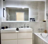 Prenájom 3-izbový byt s loggiou, SKY PARK, Bratislava - Kúpeľňa s dvomi umývadlami a vaňou v 3-izbovom byte.