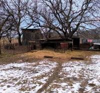 Pekný stavebný pozemok v obci Krásnohorské Podhradie - Snehom pokrytý pozemok na bývanie v Krásnohorskom Podhradí, Mierová, s veľkými stromami.