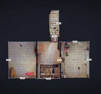 Rodinný dom Zvolen - Lieskovec - Pôdorys rodinného domu v Lieskovci, izby a kuchyňa s kachličkovou podlahou.