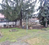  Na predaj 3 izbový dom v Kravanoch nad Dunajom s garážou . - Záhrada pri rodinnom dome v Kravanoch nad Dunajom s altánkom a ihličnatými stromami.