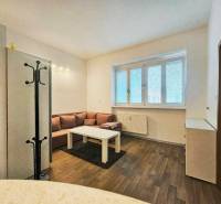 Prenájom, Garsónka, M.R.Štefánika, Centrum, Žilina - Garsónka s pohovkou, stolíkom a podlahou s dreveným dekorom.