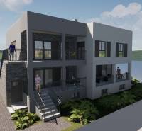 NA PREDAJ rozostavaný dom / 303 m²/na ostrove ČIOVO - Rekreačný apartmán na Čiove s výhľadom na vodu a zeleň v pozadí.