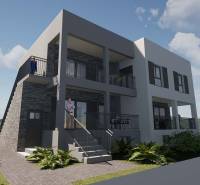 NA PREDAJ rozostavaný dom / 303 m²/na ostrove ČIOVO - Rekreačný apartmán v Čiove s modernou fasádou, balkónom a okolitým zeleňou.