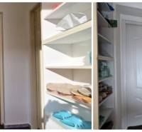 AstonReal: EXKLUZÍVNE predaj rodinný dom Spišská Nová Ves - Ferčekovce - Interiér rodinného domu s topánkami na poličkách a bielymi dverami.