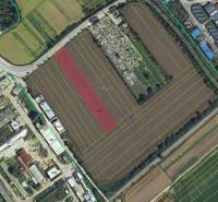 Pruské – Investičný pozemok v komasácii - Komerčné pozemky v Pruskom zhora, s viditeľnými parcelnými číslami a okolitou infraštruktúrou.