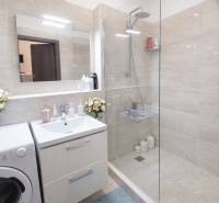 REZERVOVANÉ Prenájom  2-izbového bytu v Petržalke - Kúpeľňa v 2-izbovom byte s moderným sprchovým kútom a dizajnovou umývadlovou skrinkou.