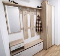 REZERVOVANÉ Prenájom  2-izbového bytu v Petržalke - Vstupná chodba v 2-izbovom byte s podlahou s dreveným dekorom a úložným priestorom.