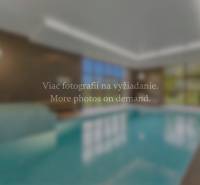 Nadštandardná 6-izbová vila v prominentnej lokalite - Bazén vo vile, miestnosť s príjemným osvetlením a výhľadom na záhradu.