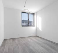 I PREDAJ novostavba 4i rodinného domu s terasou a záhradkou - Prázdna miestnosť s podlahou s dreveným dekorom a veľkým oknom v rodinnom dome.