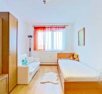 Zariadený 3-izb. byt, Stará Ľubovňa, Mierová ul. - Izba v 3-izbovom byte s podlahou s dreveným dekorom, nábytkom a veľkým oknom.