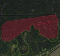 Boľ – 1.367 m2 LESNÉ POZEMKY - Letecký pohľad na poľnohospodárske a lesné pozemky v okolí mesta Boľ.