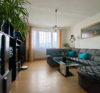 | PREDAJ | 3i byt s krásnym výhľadom vo vyhľadávanej časti BA - Obývačka s veľkou šedou sedačkou, skleneným stolom a podlahou s dreveným dekorom.