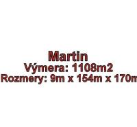 Martin - PRIEKOPA pozemok o výmere 1108 m2 v časti Ráztoky - Pozemok v Martine s rozlohou 1108m2, rozmery 9m x 154m x 170m.