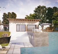 TURANY -  pozemok 3930 m2,okr. Martin   - Biely dom s bazénom obklopený zeleňou, ideálne na rekreačné účely.