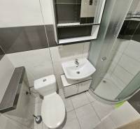 PRENÁJOM 1 IZBOVÝ BYT /24 M2/ SEVER/PIVNICA/ZARIADENÝ - Kúpeľňa v 1-izbovom byte s toaletou, sprchovým kútom a umývadlom.