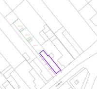 PREDPREDAJ – 3-izbový tehlový mezonet s garážou a pozemkom | Topoľčian - Mapa parcely na Litoměřickej ulici v Topoľčiankach, označenie pozemku.