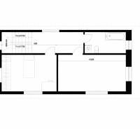 PREDPREDAJ – 3-izbový tehlový mezonet s garážou a pozemkom | Topoľčian - Pôdorys 3-izbového bytu s kúpeľňou, kuchyňou a schodiskom.